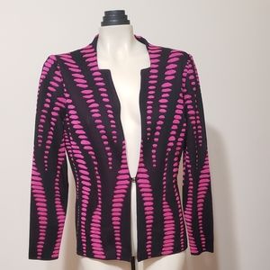 Ming Wang pink/black cardigan jacket, S